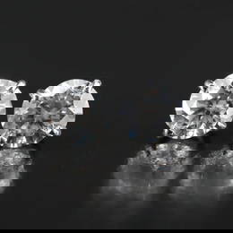 Platinum 2.82 CTW Diamond Stud Earrings with IGI Reports