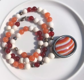 Vintage Carved Agate Necklace