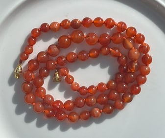 Vintage Carnelian Stone Necklace