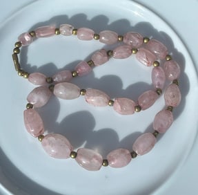 Vintage Pink Quarts Necklace