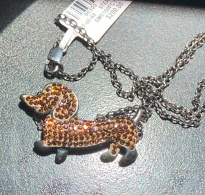 Vintage Silver dog Necklace