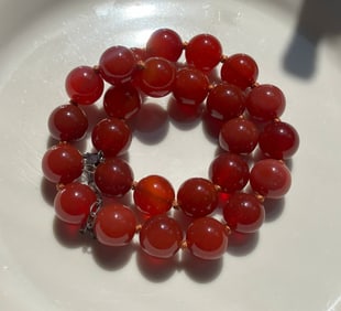 Vintage Cartnelian Beads Necklace