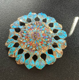 Antique Kingfeather Brooch Pin