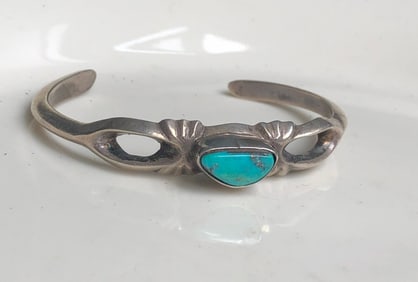 Vintage Silver Turquoise Bracelet