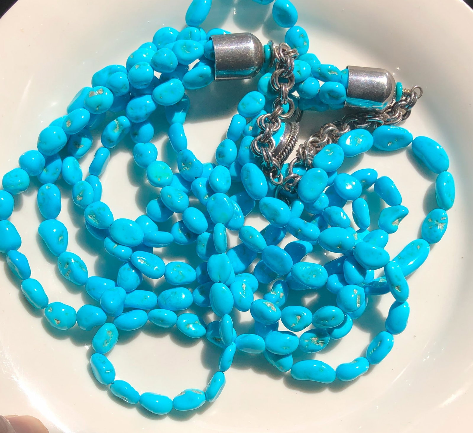 Sleeping Beauty Turquoise Necklace: Sleeping Beauty Turquoise Necklace with Silver Clasp