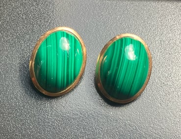 Pair of Malachite Earrings