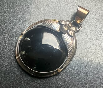 Black Onyx Silver Pendant