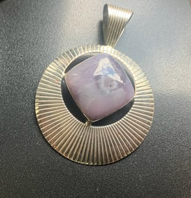 Silver Pendant with Purple Stone