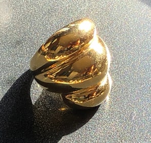 Gold Filled Spiral Ring Marked 18K GE