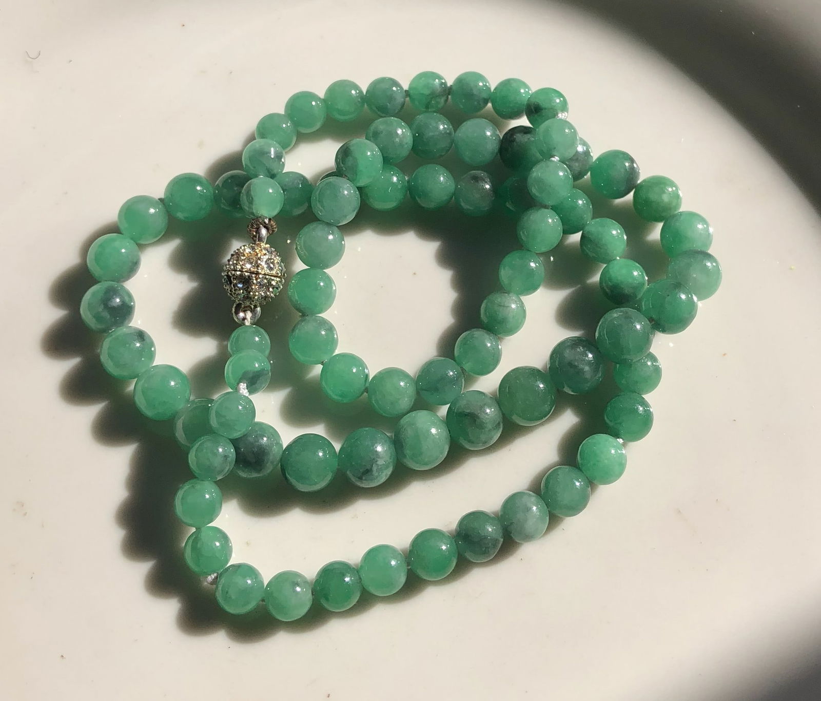 Green Beaded Jadeite Necklace (1 of 2)