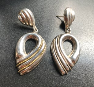 Silver and Gold Tone Earrings