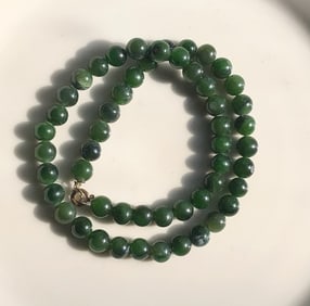 Green jade Beaded Necklace