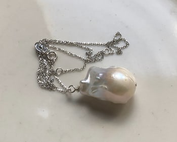 Vintage Silver Pearl Necklace