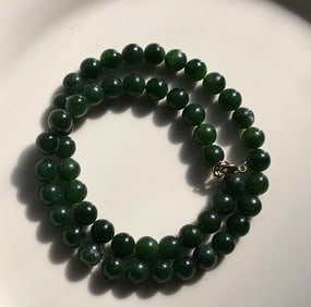 Vintage Green Jade Necklace