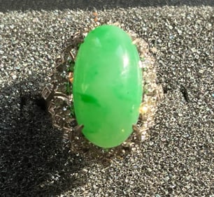 Vintage Diamond Jadeite Ring