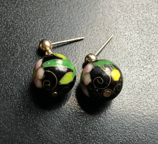 Pair of Cloisonne Earrings