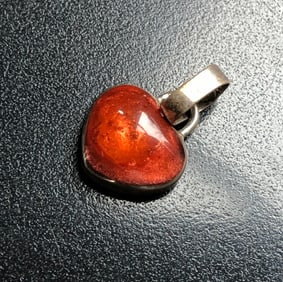 Vintage Amber Silver Pendant