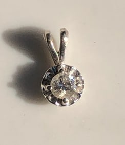 14K Gold Diamond Pendant