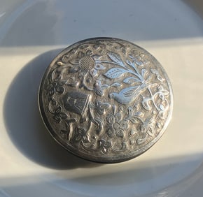 Vintage Silver Powder Box