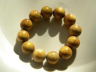 VINTAGE BUDDAH PRAYER BEADS BRACELET JIN SI NAN, bead dia 20mm