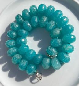 Vintage Agate Necklace with Silver Clasp