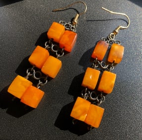 Amber Cube Earrings