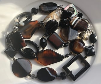 Vintage agagte Beads Necklace