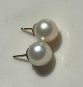 Pair of Silver Faux Pearl Earrings