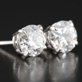 Platinum 3.65 CTW D VS1 Diamond Stud Earrings with IGI Reports