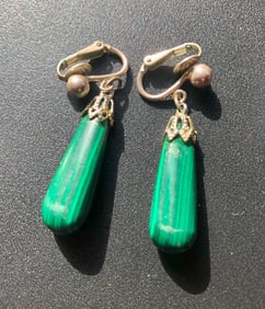 Pair of Malachite Earrings