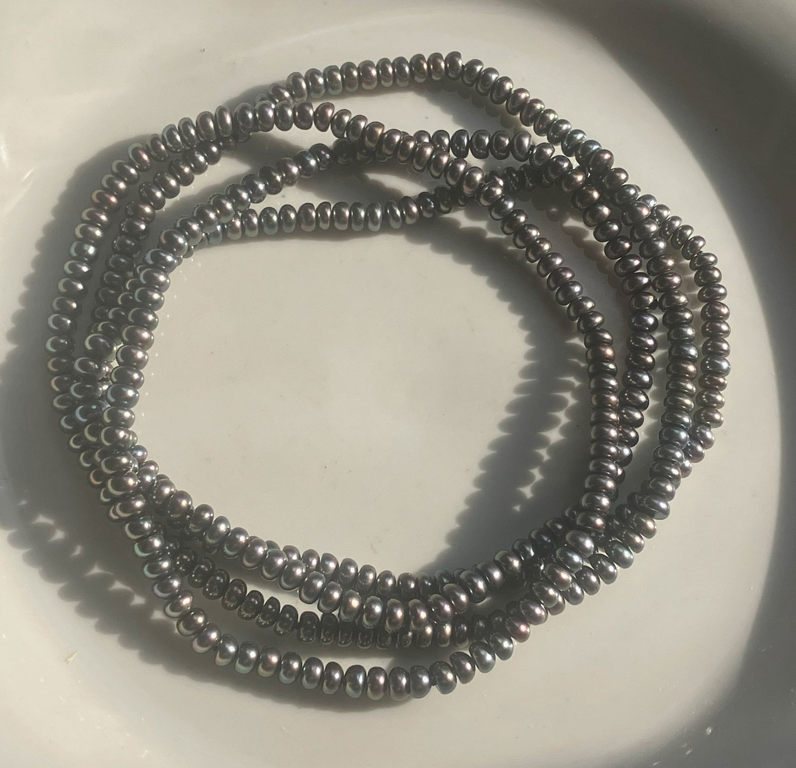 Natural Pearl Necklace: Natural Pearl Necklace, Length: 48"