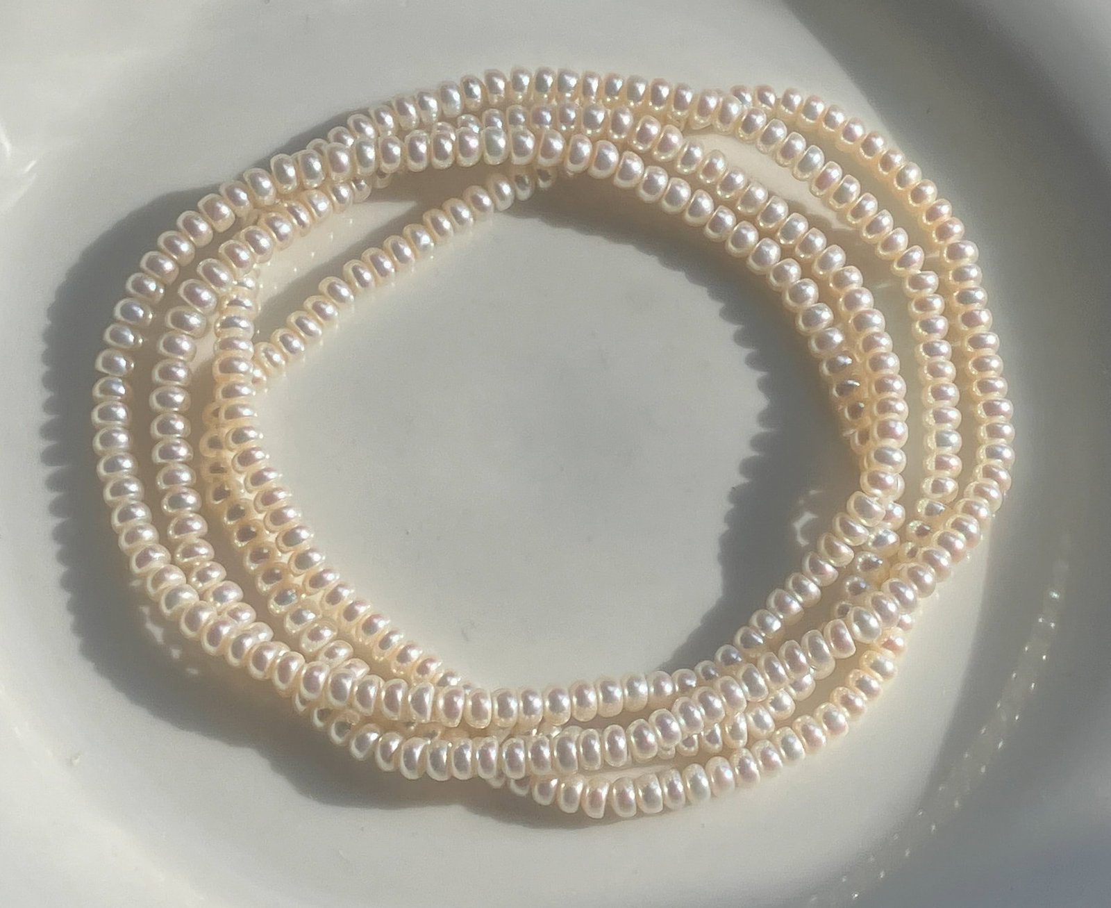 Natural Pearl Necklace: Natural Pearl Necklace, Length: 48"