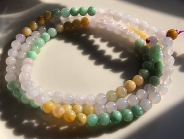 Natural 108 Jadeite Buddha Prayer Beads