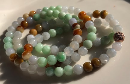 Natural 108 Jadeite Buddha Prayer Beads