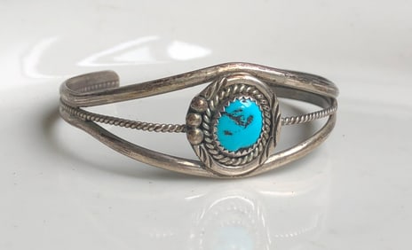 Vintage Silver Turquoise Bracelet