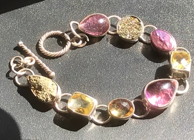 Vintage Silver Tourmaline Bracelet