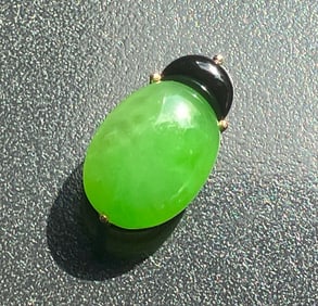 14K Gold Jade Pendant