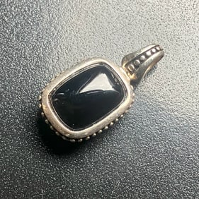 Black Stone Silver Pendant