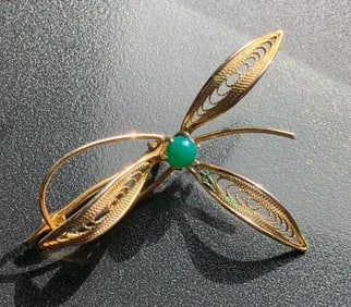 Gold Filled Filigree Brooch