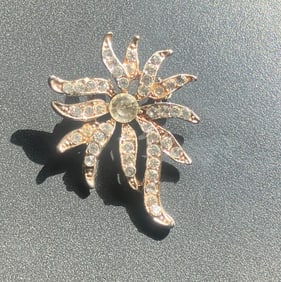 Crystal Flower Brooch