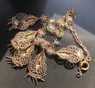 Silver Color Filigree Necklace