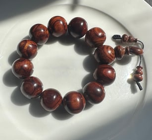 Antique Huanghuali Beads Bracelet, Size of each bead: 20mm