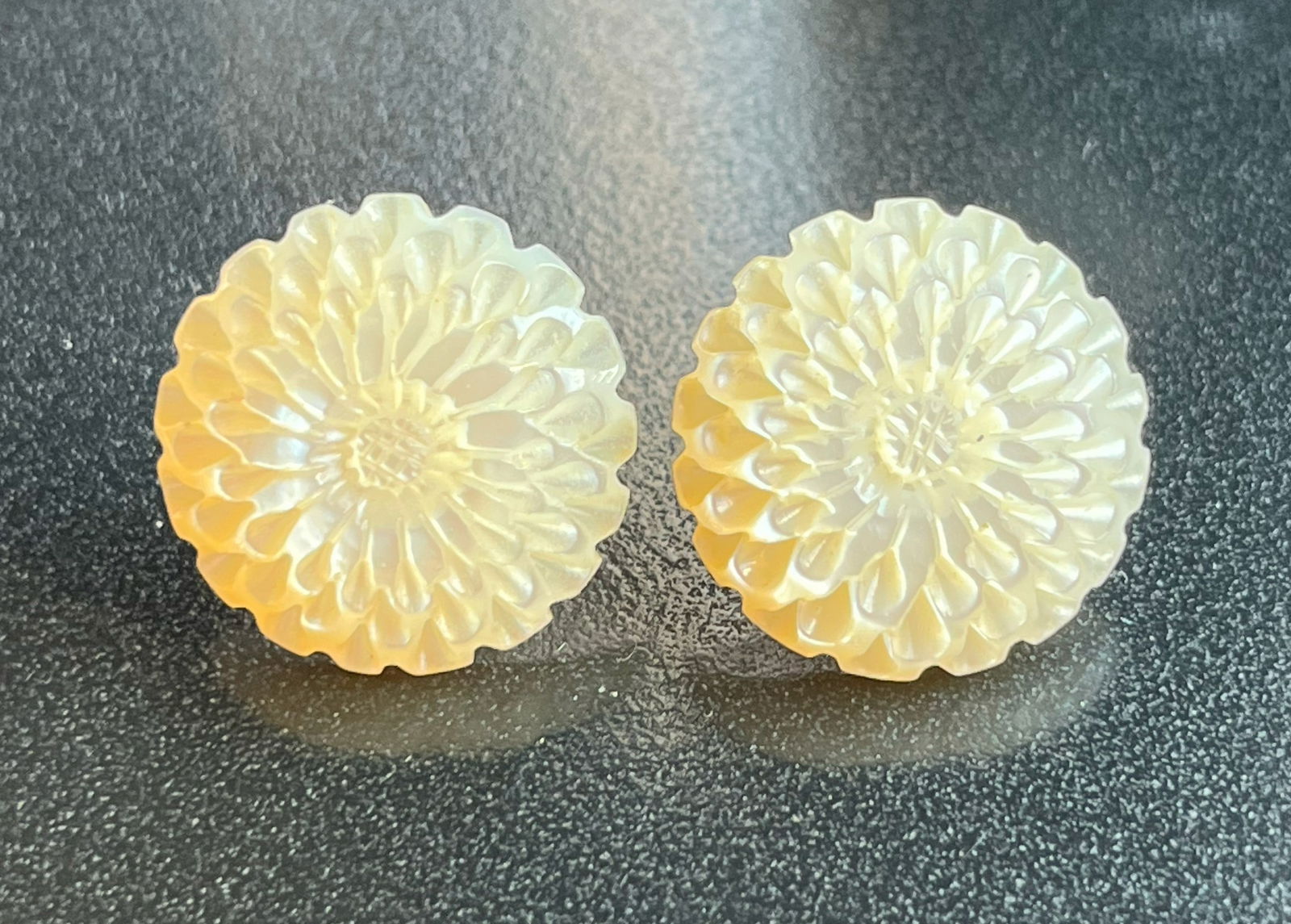 Pair of mother of Pearl Silver Earrings: Pair of mother of Pearl Silver Earrings