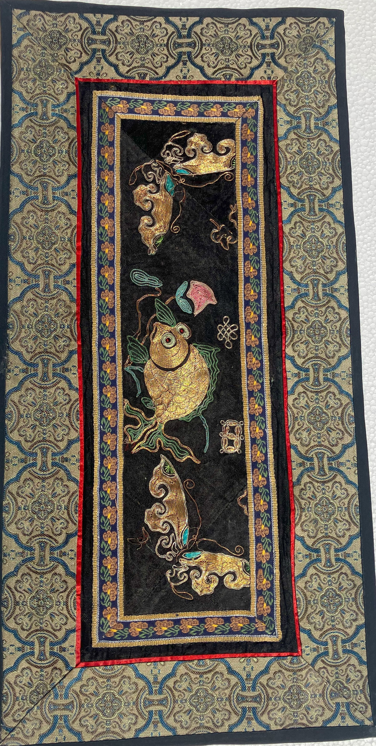 Vintage Embroidery Panel: Vintage Embroidery Panel, Size: 16" x 9"