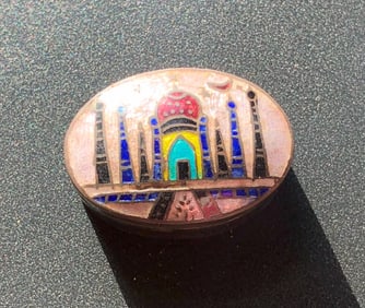 Vintage Silver Enamel Box