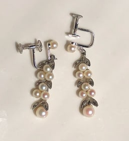 Pair of Silver Sea Pearl Earrings