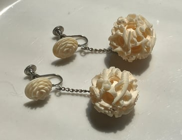 Pair of Carved Earrings