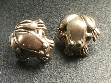 Pair of Silver Frog Earrings
