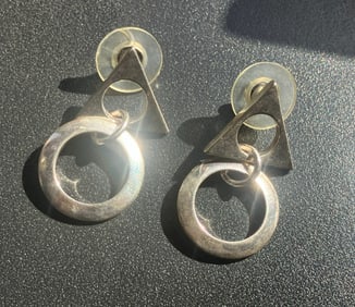 Geometric Silver Earrings
