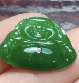 Natural Green Jadeite Buddha Pendant